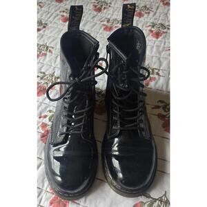 Dr. Martens Junior 1460 Patent Leather Lace Up Boots, Black  4M 5 US L